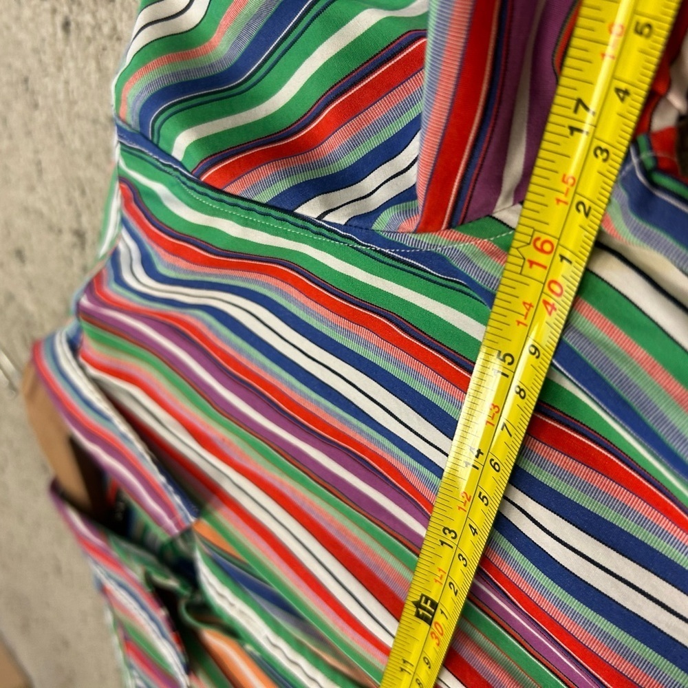 Ralph Lauren Black Label size 2 EUC Red and Green Striped Blouse - Picture 8 of 14